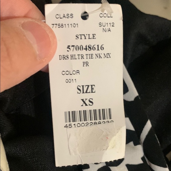 NWT White House Black Market Black and White Halter Maxi Dress - Picture 5 of 11